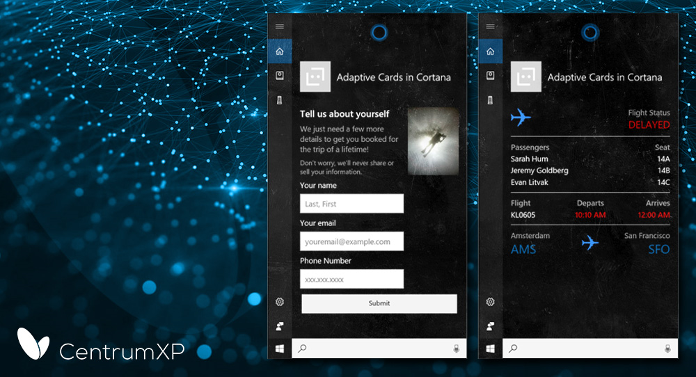 Cortana Skills Kit - Adaptive Cards