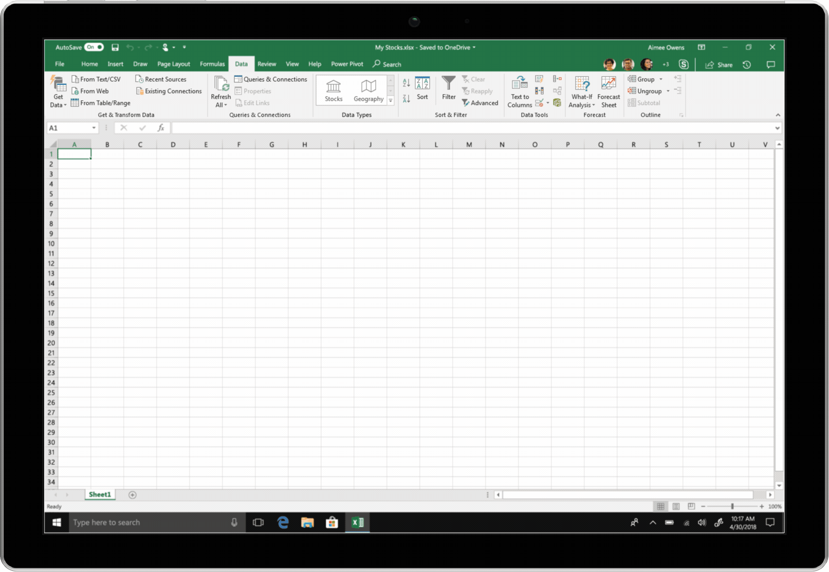 Excel Bing Microsoft Graph