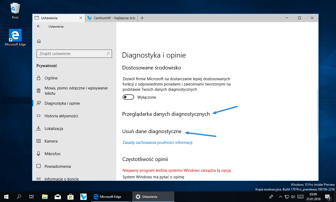 Przeglądarka danych diagnostycznych w Windows 10