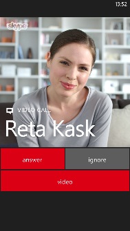 Windows Phone 8, aplikacja Skype