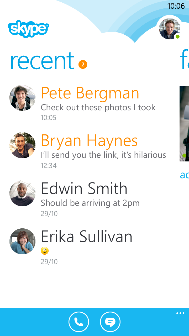 Windows Phone 8, aplikacja Skype