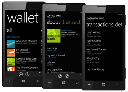 Windows Phone 8, aplikacja Portfel