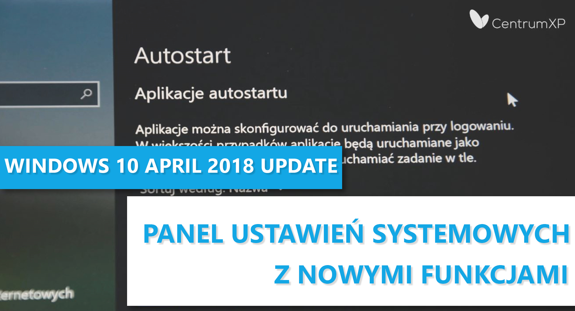 Ustawienia systemowe April 2018 Update