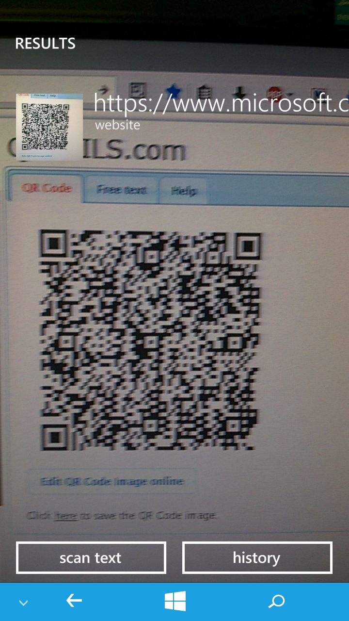 Bing Vision i kody QR