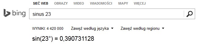 Kalkulator Bing - wersja polska