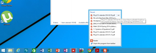 Jumplist - lista szybkiego dostępu