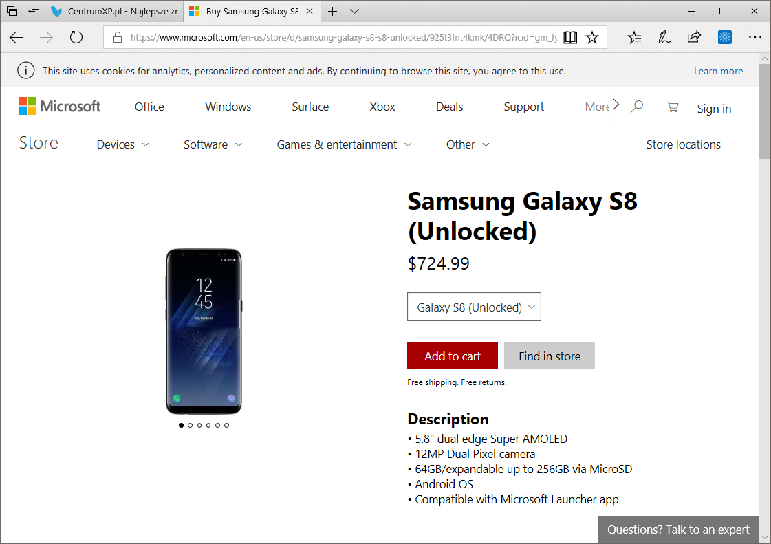 Samsung Galaxy S8/S8+ Microsoft Edition