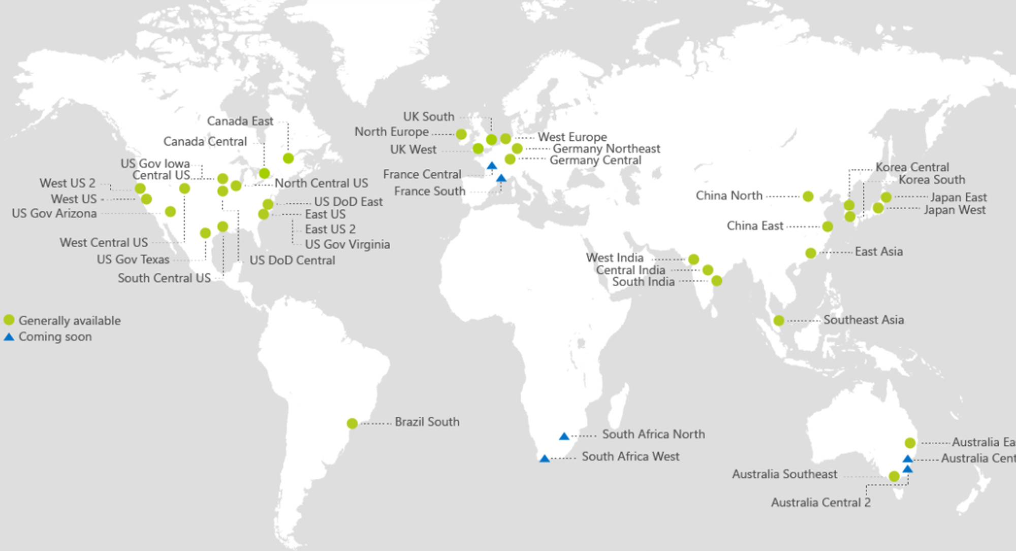 Microsoft Centra Danych Mapa