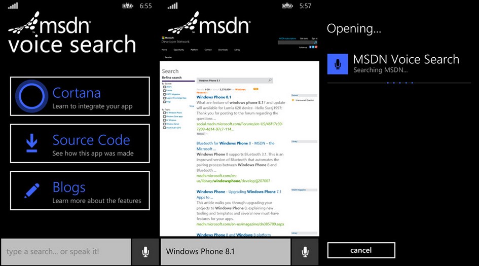 MSDN Voice Search