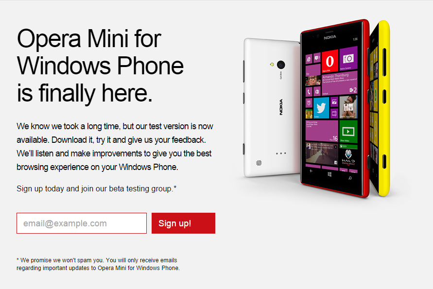 Opera Mini dla Windows Phone