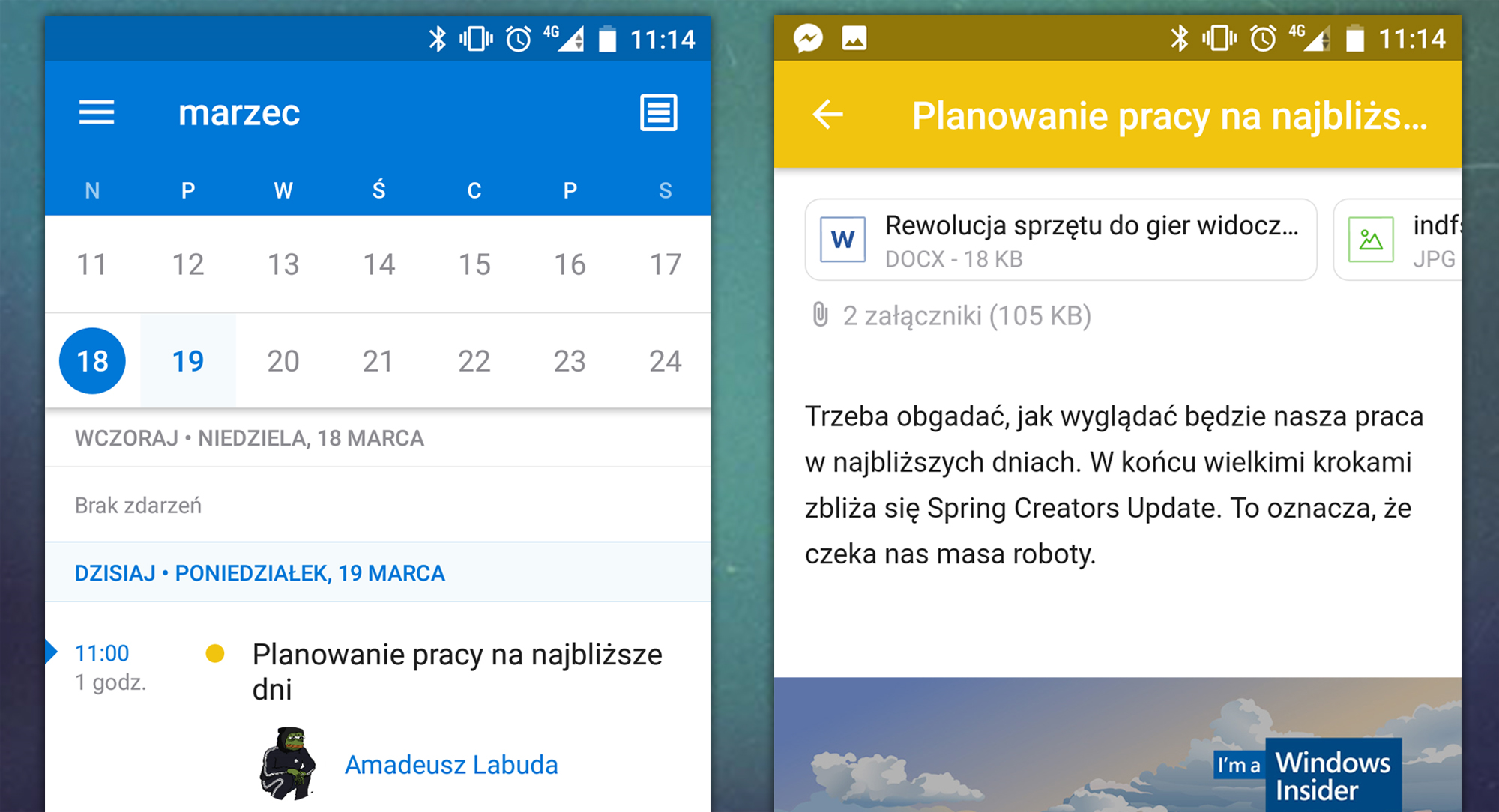 Outlook na Androida - Podgląd załączników