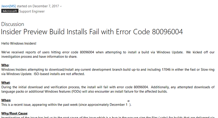 Wypowiedź jednego z pracownikó Microsoft