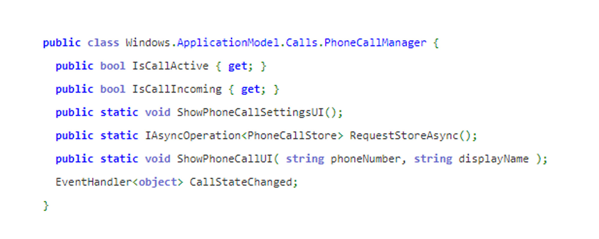 Redstone 5 Phone API