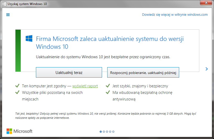 Uzyskaj system Windows 10