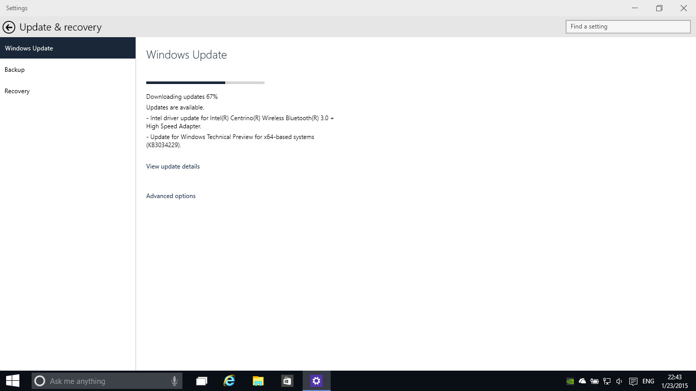 Windows Update - Windows 10 bulid 9926