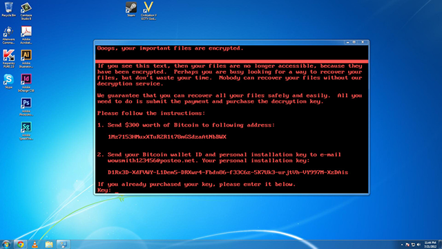 Monit wyświetlany przez opisywane malware