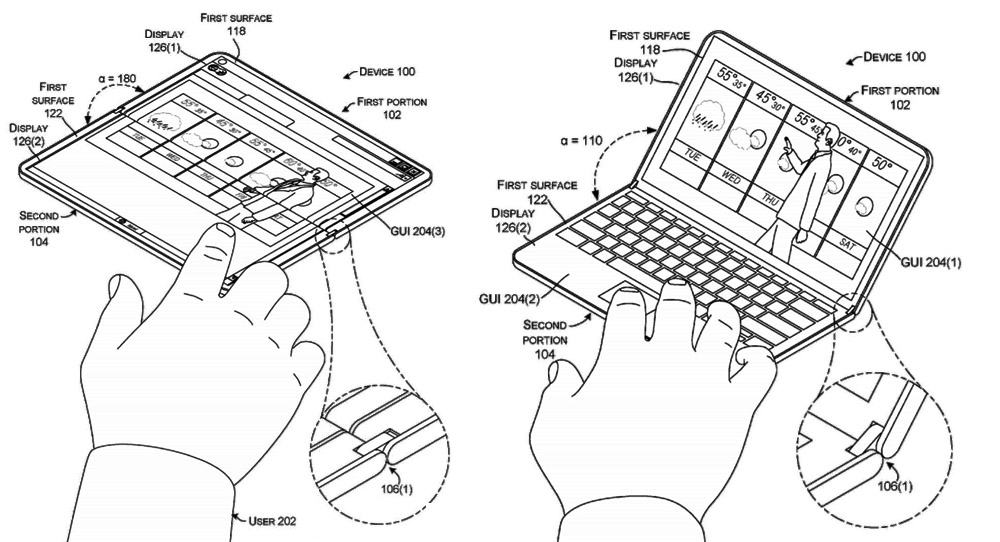 Surface Phone patent na Zawiasy