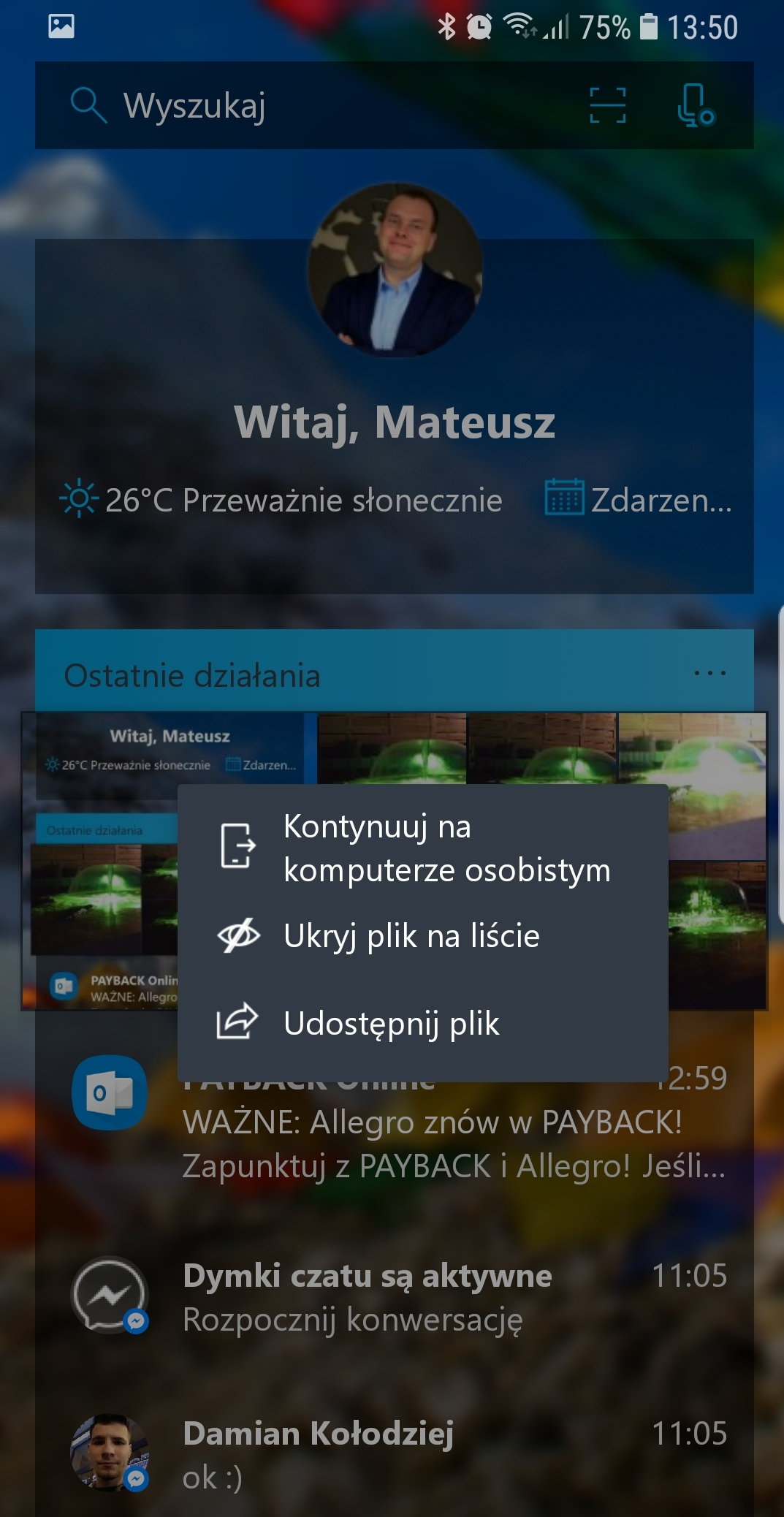 Microsoft Launcher Kontynuuj przeglądanie zdjęć na komputerze
