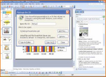 Funkcja pakowania na płyty CD umożliwia łatwe dystrybuowanie prezentacji PowerPoint 2003.
