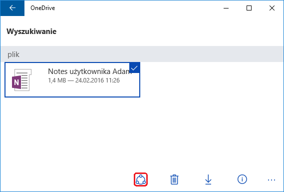 Udostępnianie pliku osobę bez konta Microsoft