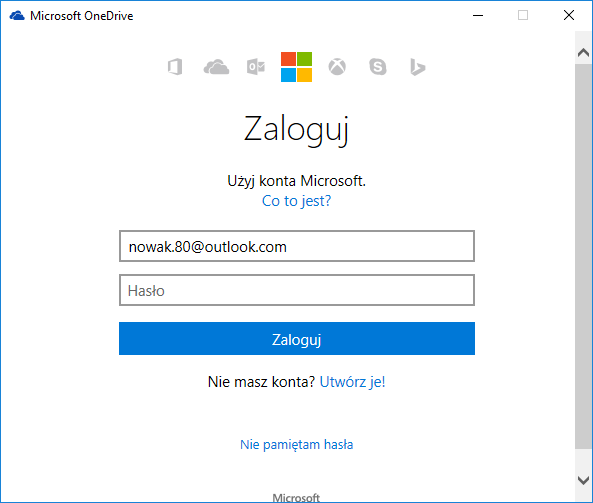 Konfiguracja OneDrive