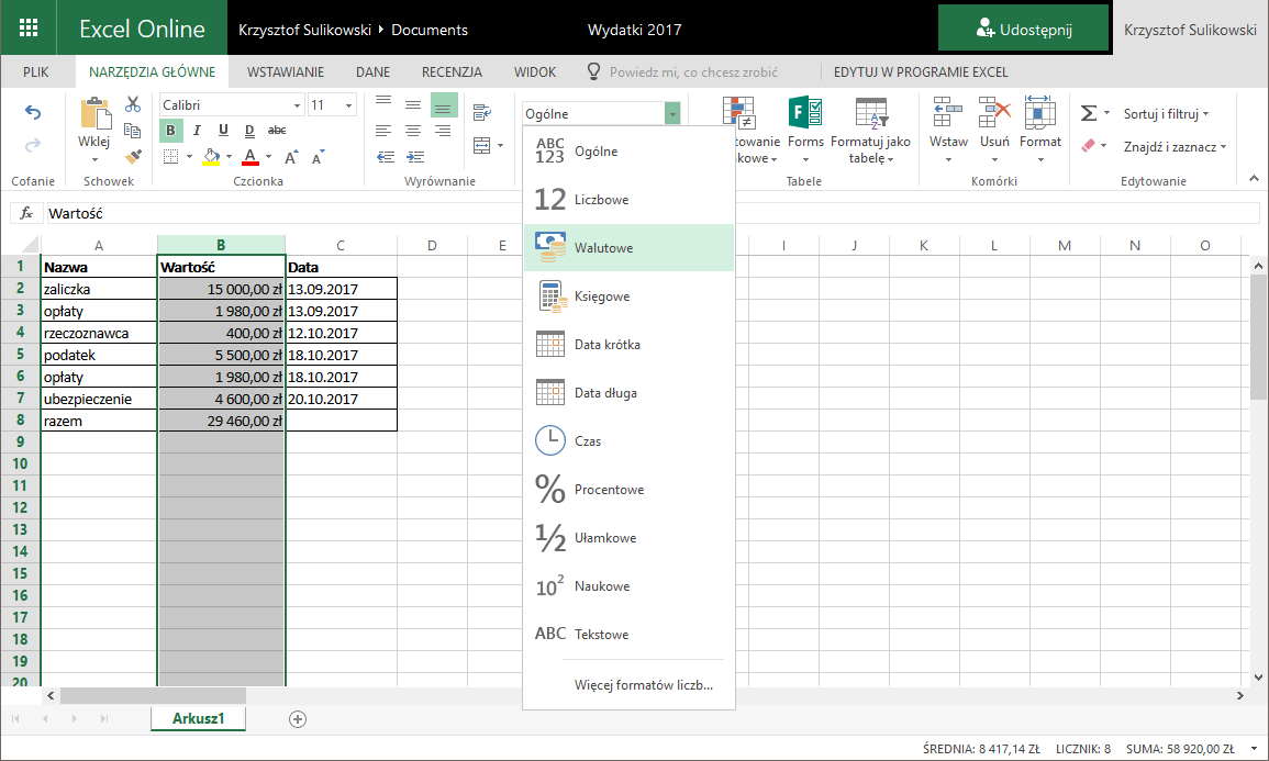 Jak szybko dostosować format danych w Excel?