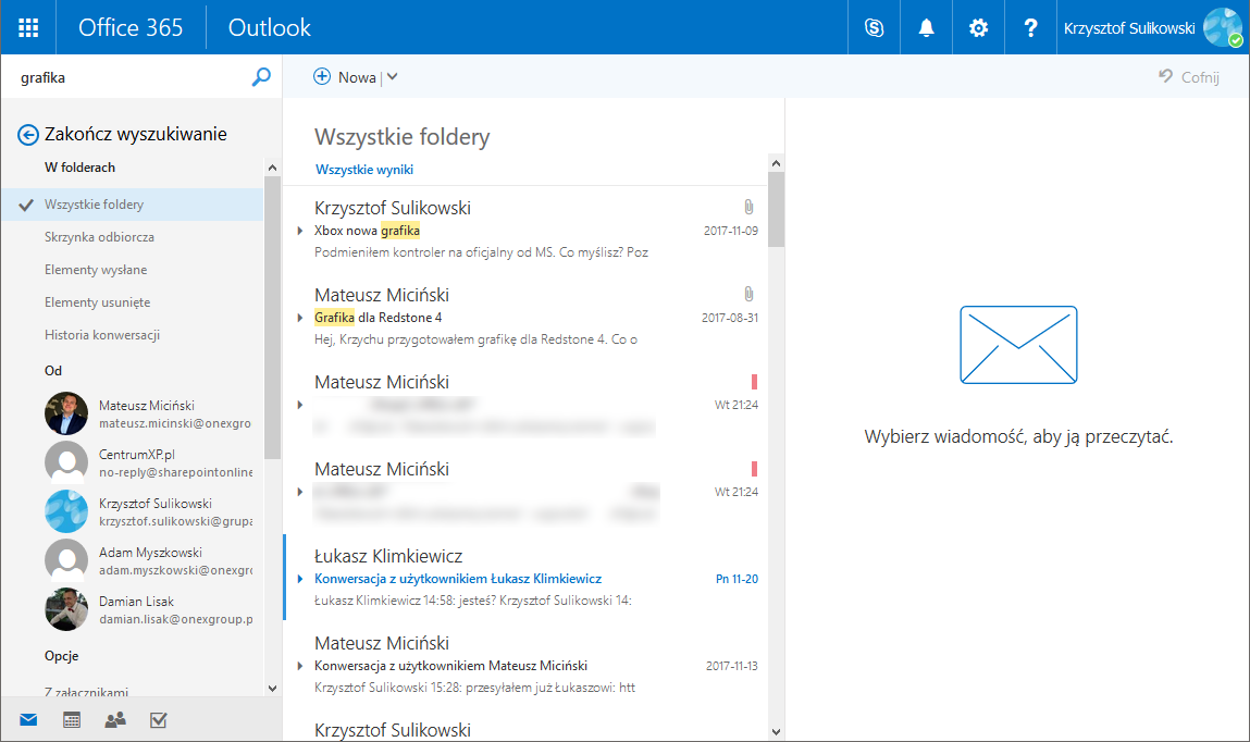 Jak błyskawicznie odnaleźć wiadomość w Outlook Web App?