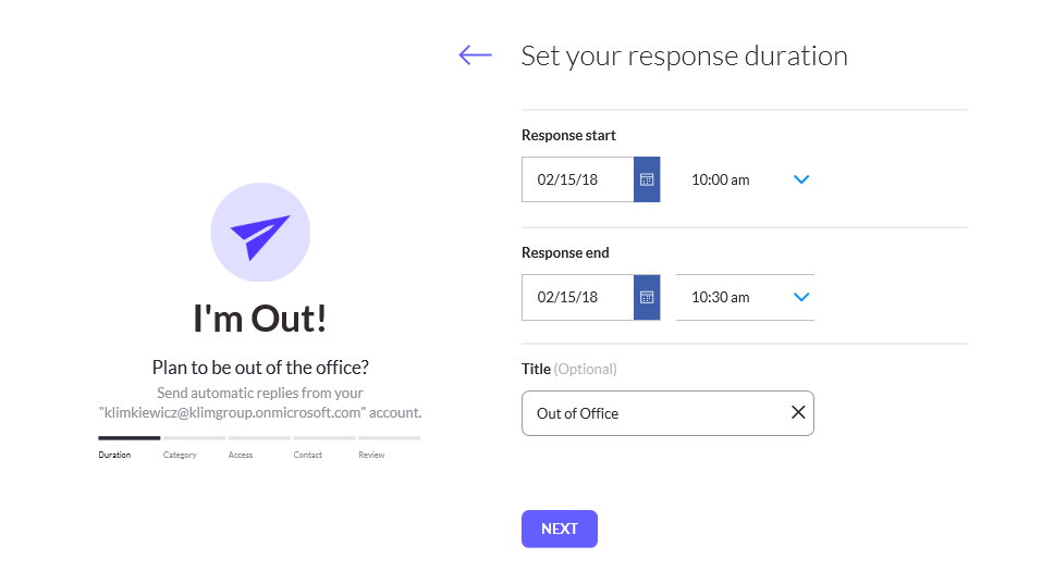 Out of Office PowerApps