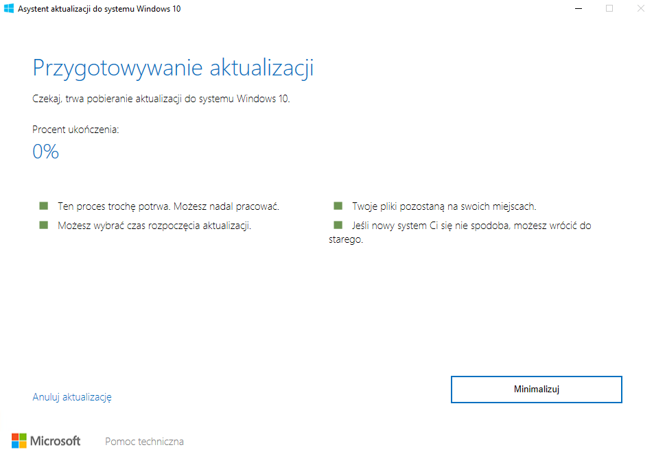 Podgląd postępu