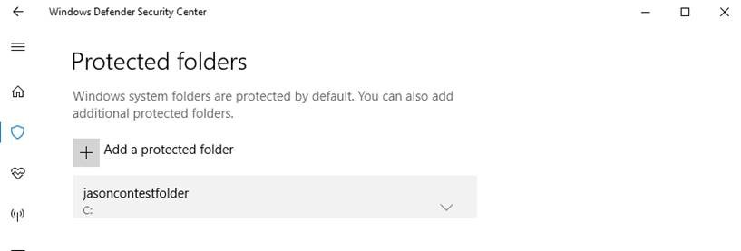 Windows 10 build 16232 - dodawanie folderu w Controlled folder access