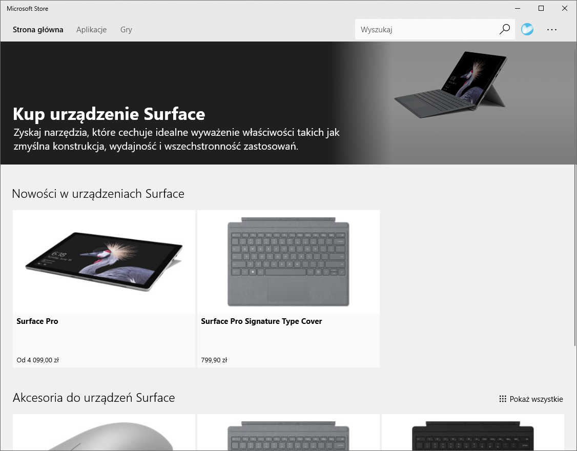 Surface w Sklepie Microsoft