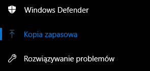 Sekcja ustawień kopii zapasowych w Windows 10