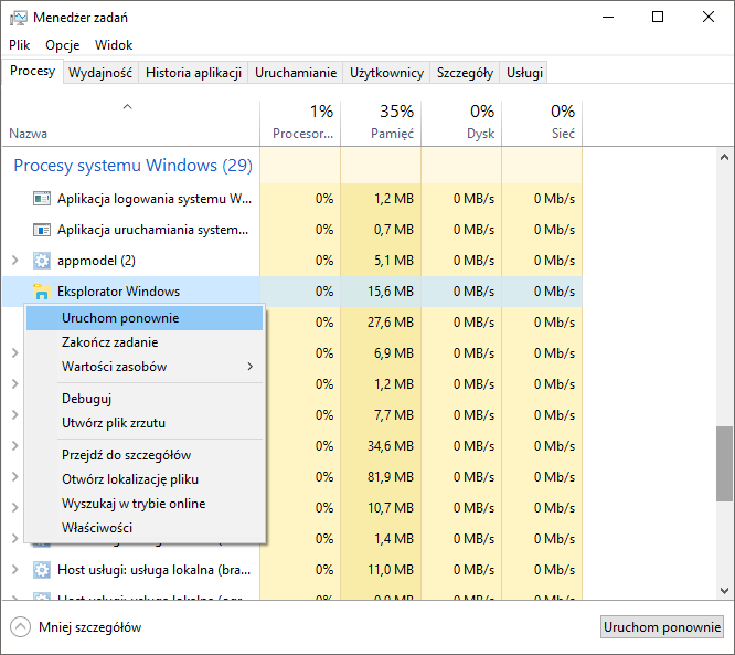 Windows 10: Jak włączyć przezroczystość paska zadań?