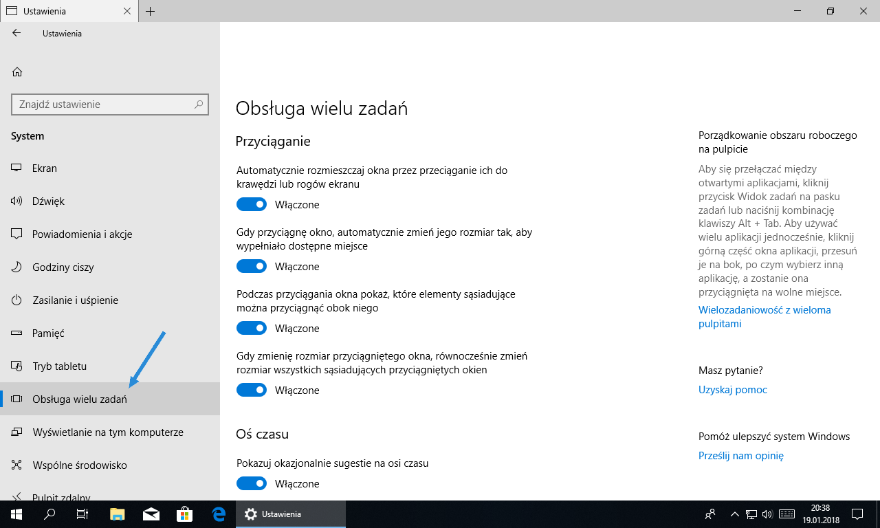 Jak wyłączyć Windows Sets w Windows 10 Redstone 4?
