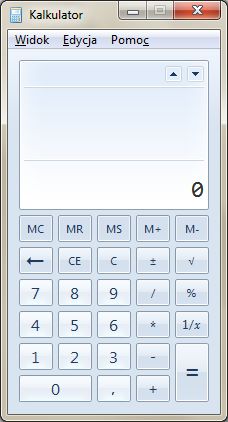 Kalkulator - Tryb standardowy