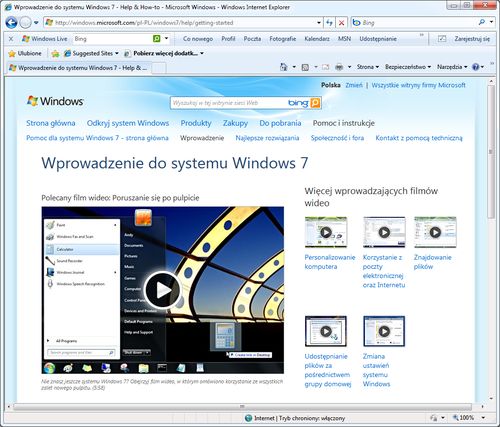 Witryna Wprowadzenie do systemu Windows