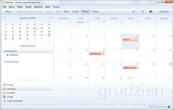 Kalendarz Windows Live Mail