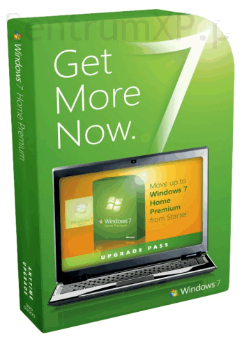 Pudełko Windows 7 Home Premium jako upgrade z Windows 7 Starter