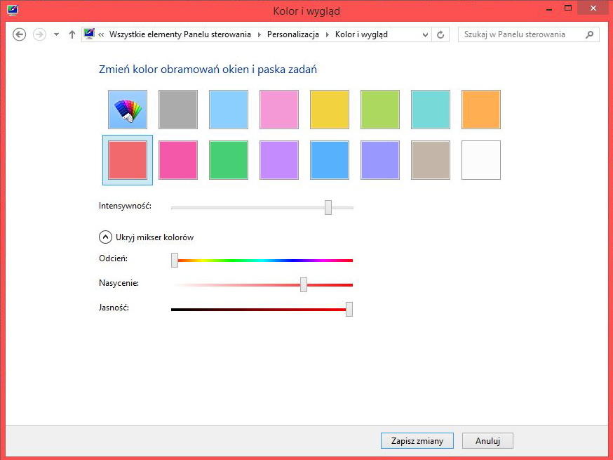 Mikser kolorów Windows 8.1