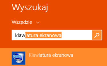 Klawiatura ekranowa - wyszukaj