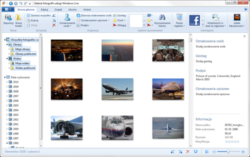 Galeria fotografii usługi Windows Live