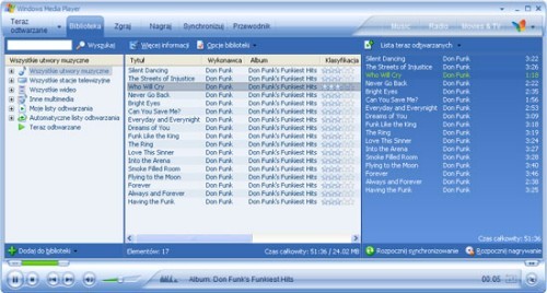 Biblioteka multimediów programu Windows Media Player 10