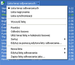 Lista odtwarzania programu Windows Media Player 10