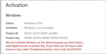 Aktywacja Windows 10 - problem