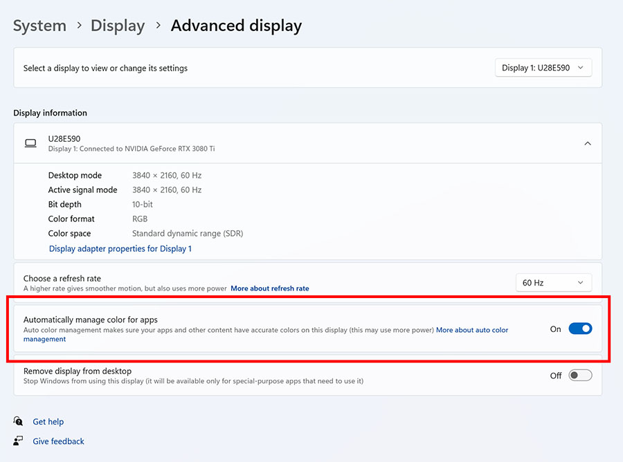 Auto Color Management (ACM) w Windows 11