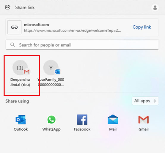 Wysyłanie e-maila do siebie samego/samej w Windows 11