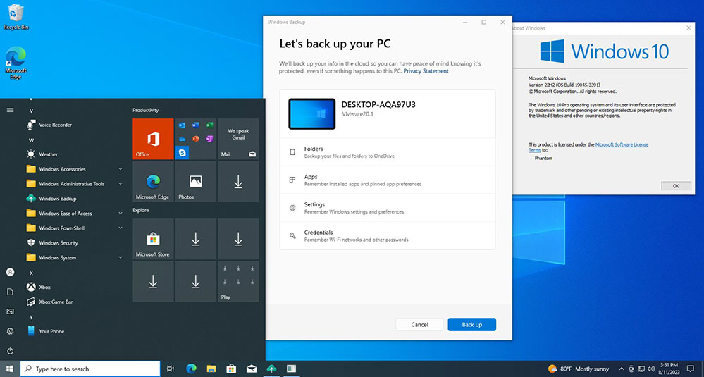 Windows Backup aplikacja na Windows 10
