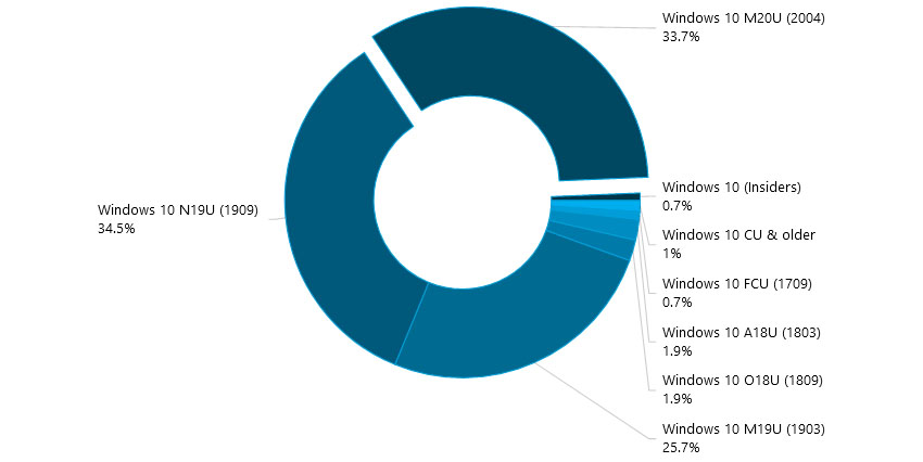 Windows 10 May 2020 Update - statystyka