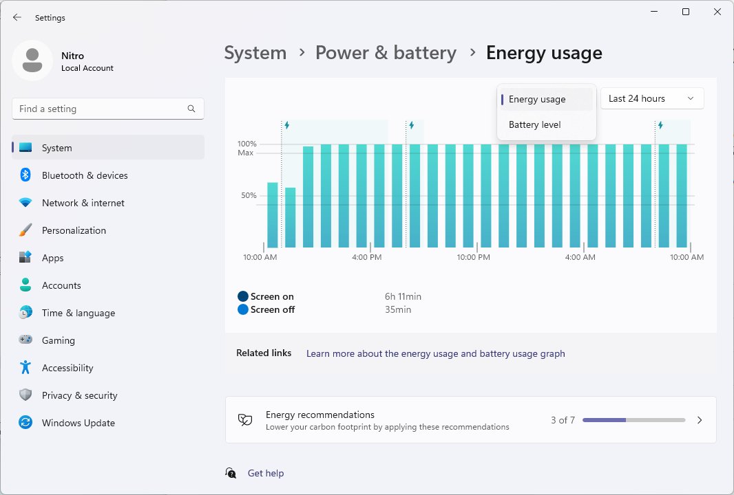 Windows 11 powie Ci, ile energii zużywa Twój komputer