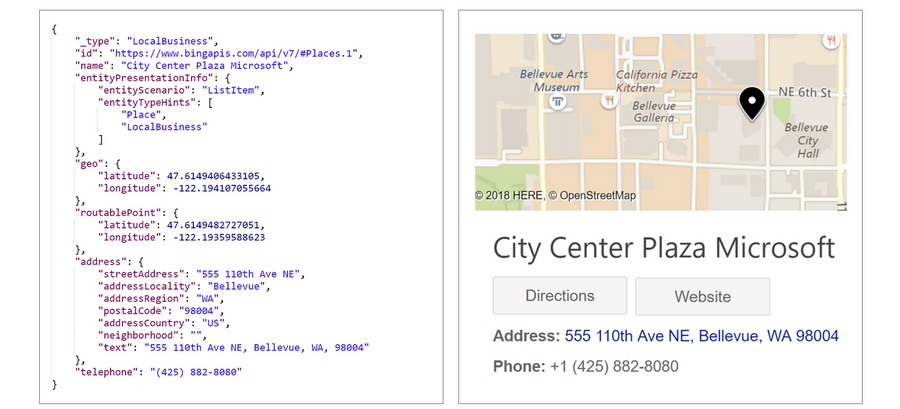 Interfejs API wyszukiwania lokalnych firm Bing